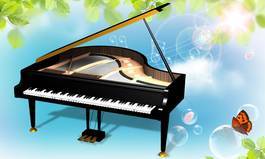 卡通藍色鋼琴